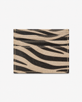 Zebra patterned cardholder on a white background